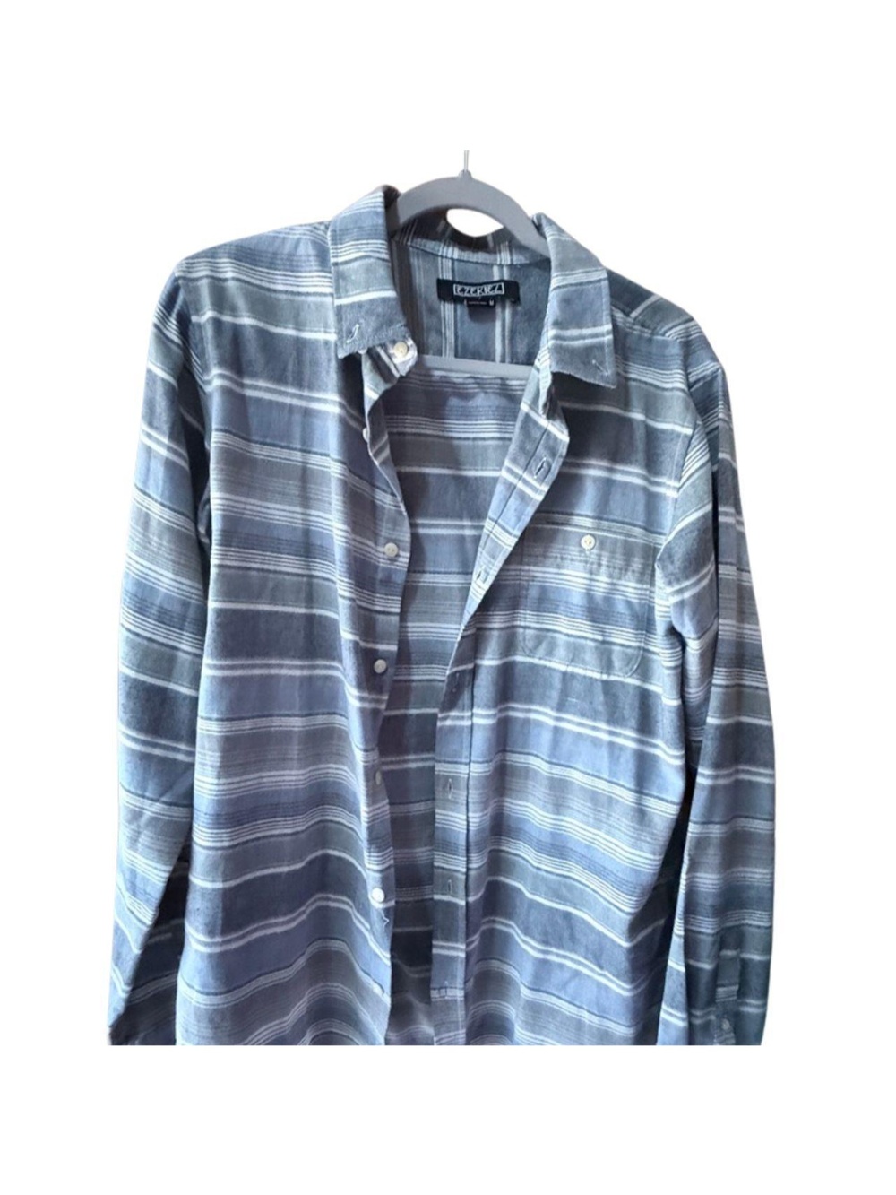 Ezekiel Blue Grey Button Up Shirt Size M
